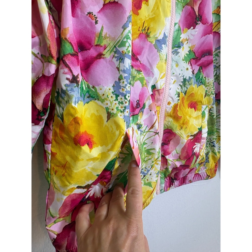 Gap Kids Floral Windbreaker Jacket Multicolor Hooded Full Zip XL‎ 12-13 Regular - Picture 2 of 9